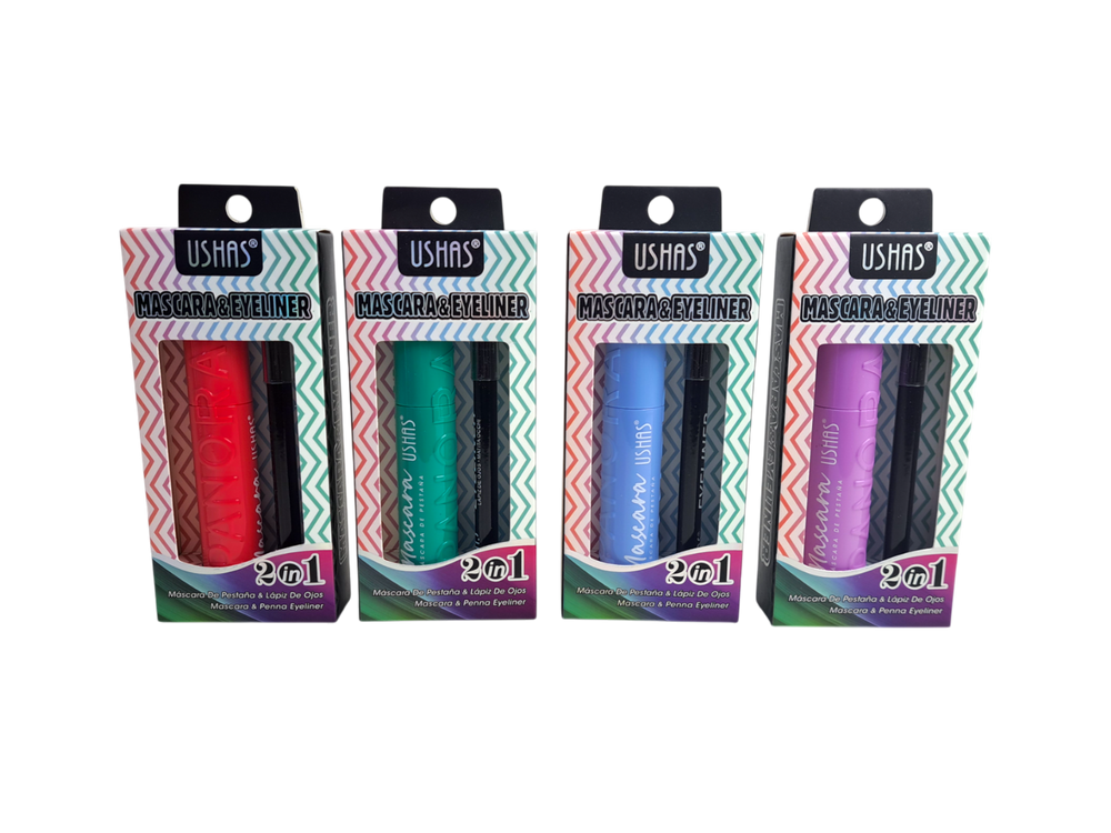 DUO MASCARA Y DELINEADOR COLOR NEGRO USHAS