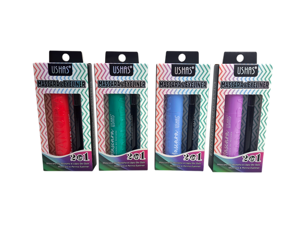 DUO MASCARA Y DELINEADOR COLOR NEGRO USHAS